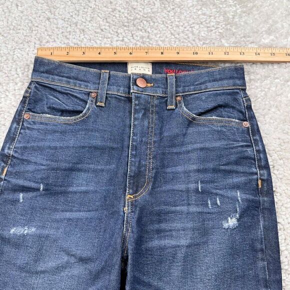Alice + Oliva Beautiful High Rise Crop Bell Jean Born To Run Distress - Picture 10 of 13